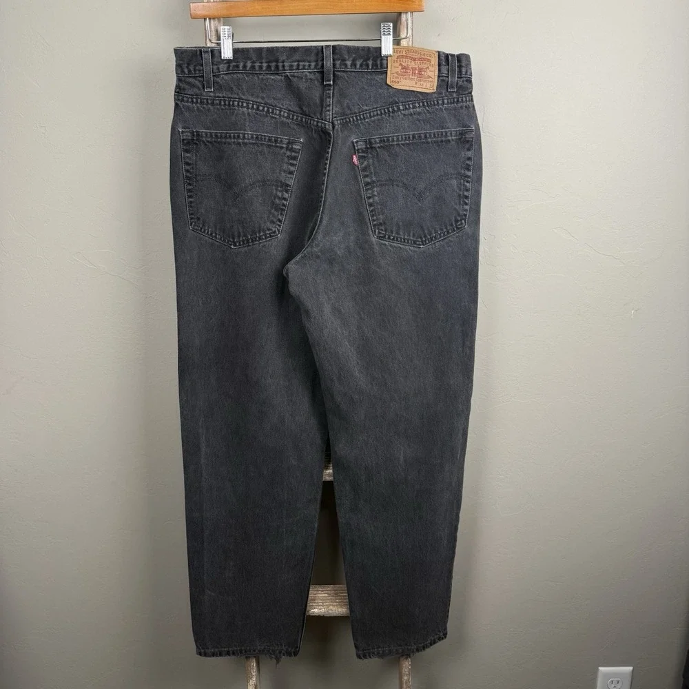 Vintage 2000 Levi 550 Relax Fit‎ Black Denim Jeans size 38x30